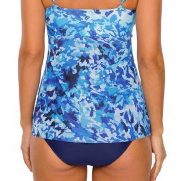 Blue Camo 1 Piece Swim Suit - Picture 3 of 5